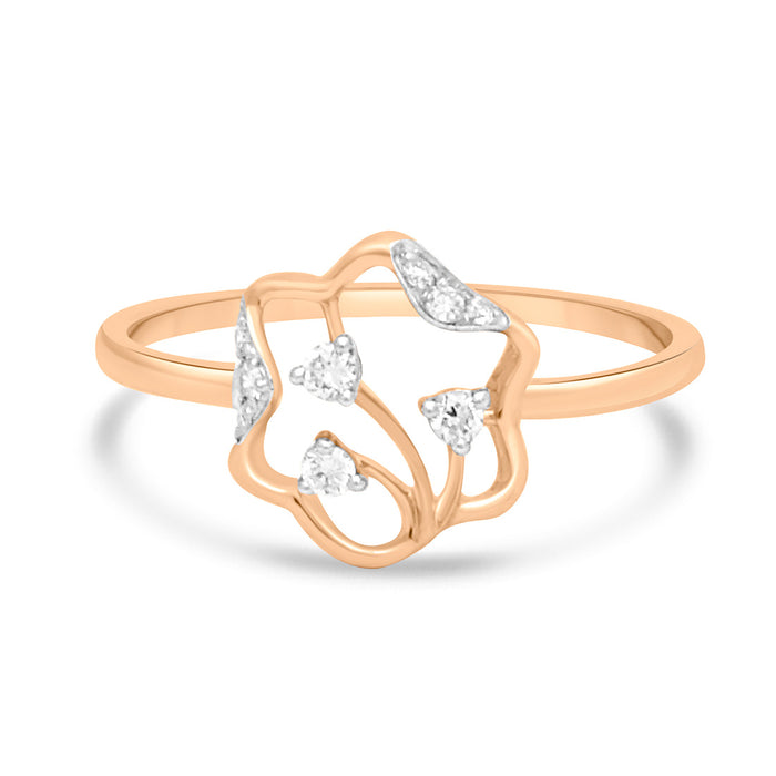 Starlit Grace Gold Plated Ring with Lab-Grown Diamonds