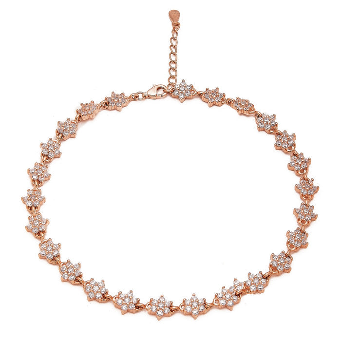 Starry Elegance Rose Gold-Plated 925 Sterling Silver Anklet