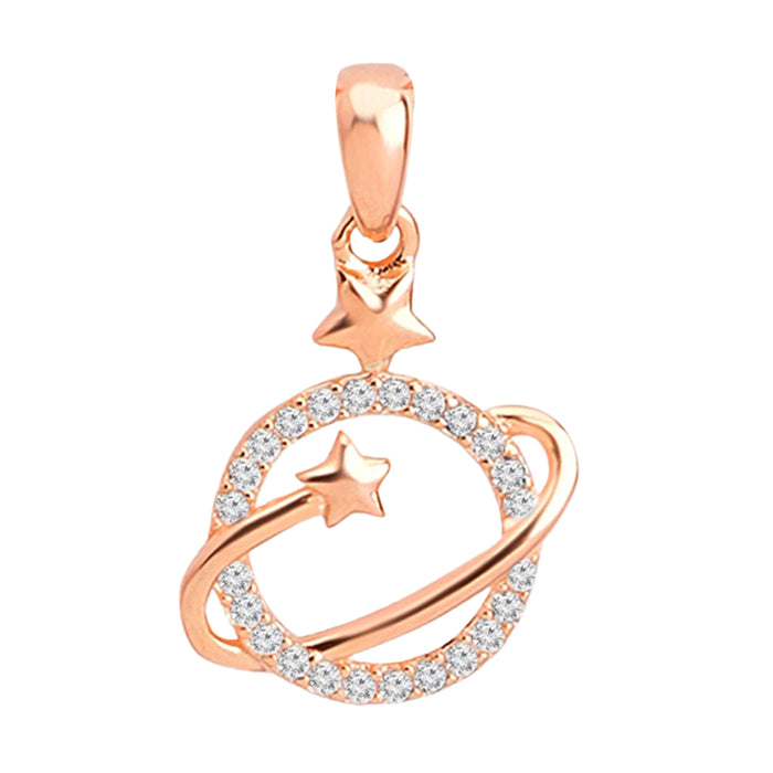 Starry Elegance Rose Gold Plated 925 Sterling Silver Pendant
