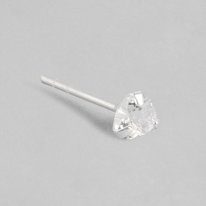 Starry Heartbeat Rhodium-Plated CZ 925 Sterling Silver Combo Earrings