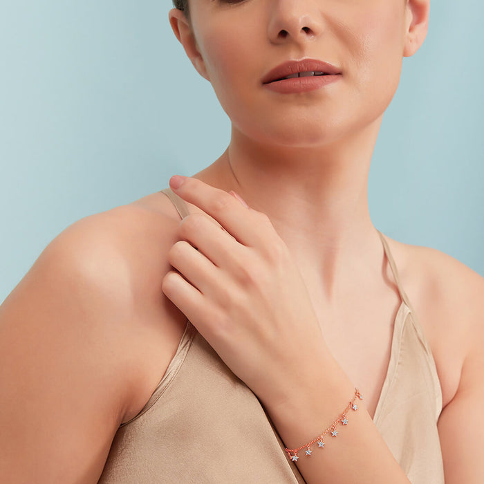 Starry Nights 925 Silver Bracelet in Rose Gold