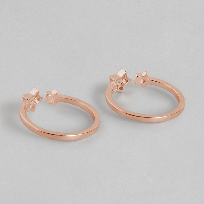Starry Nights 925 Sterling Silver Rose Gold-Plated Star Toe Ring