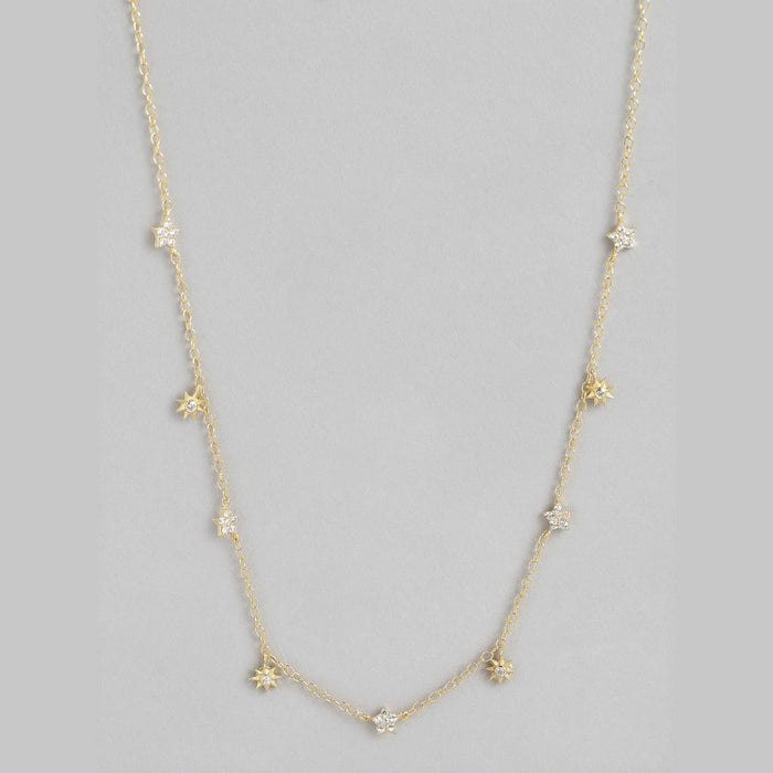 Starry Nights Gold Plated 925 Sterling Silver Necklace with CZ