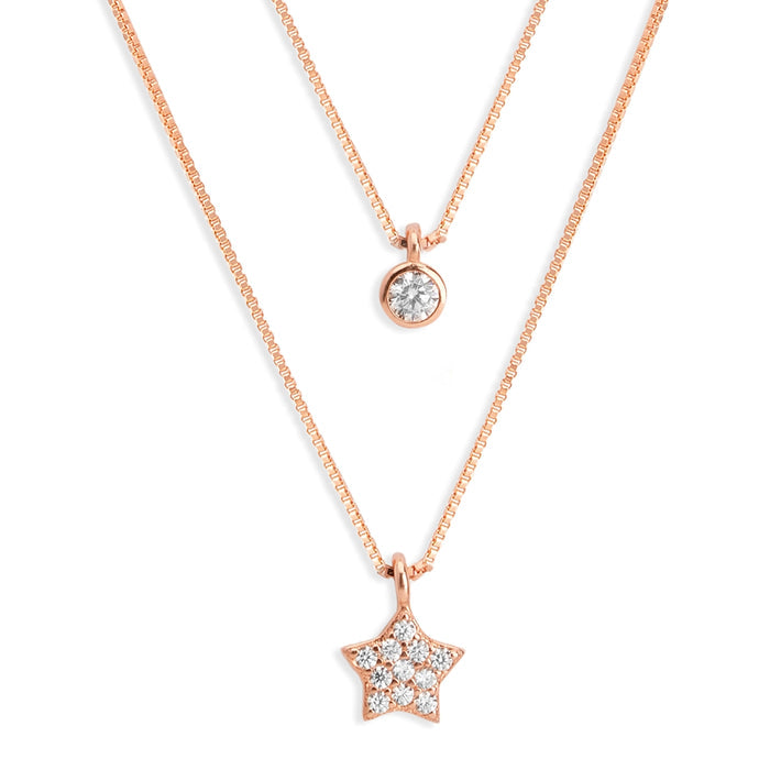 Starry Nights Rose Gold Plated 925 Sterling Silver Necklace