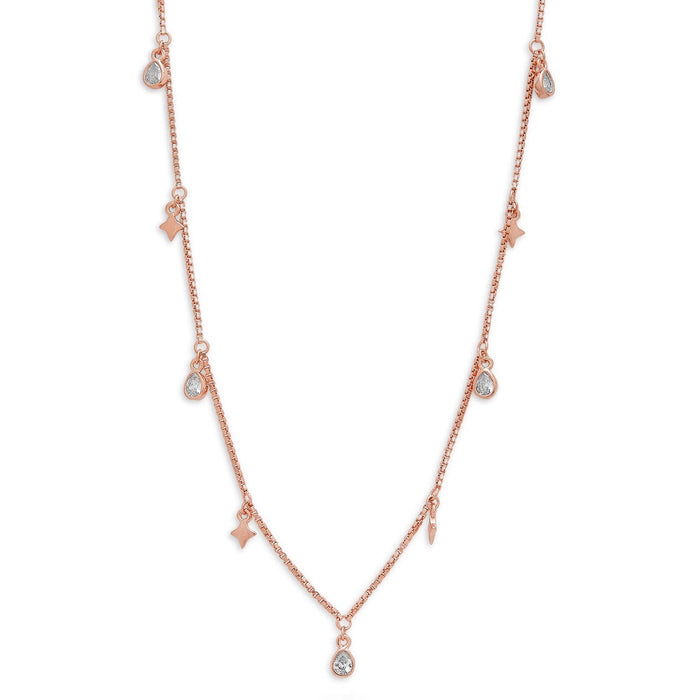 Starry Serenade Rose Gold-Plated 925 Sterling Silver Necklace