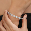Statement Cubic Zirconia 925 Sterling Silver Rhodium-Plated Bangles