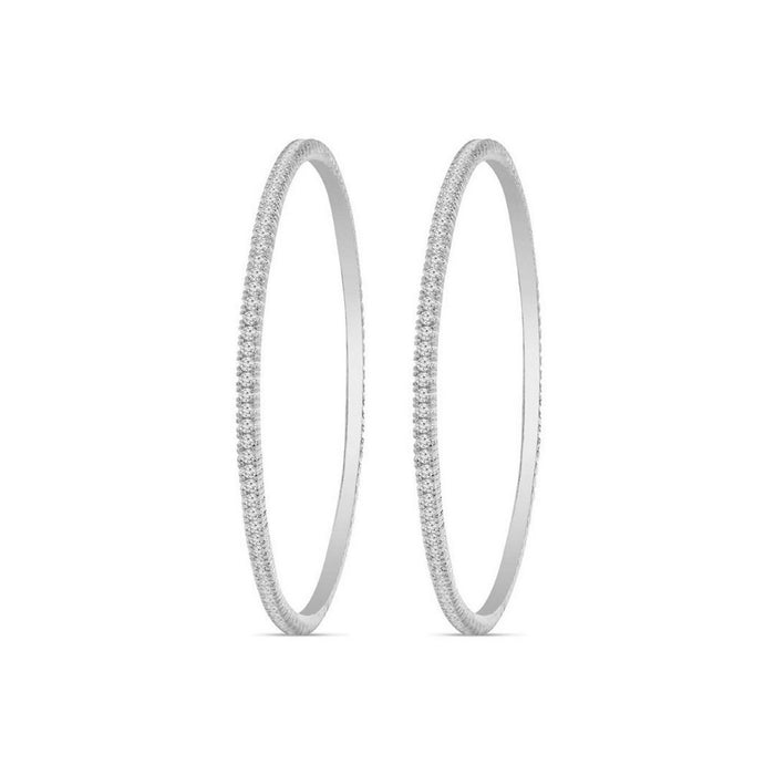 Statement Cubic Zirconia 925 Sterling Silver Rhodium-Plated Bangles