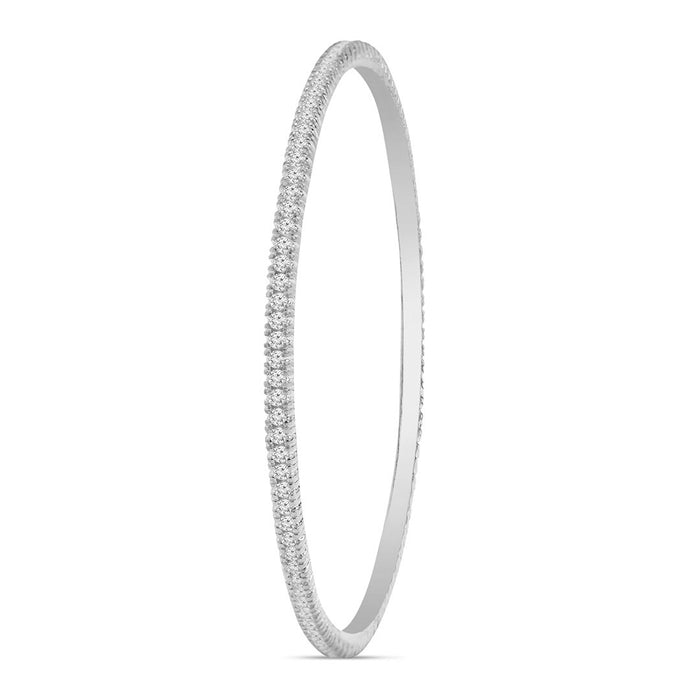 Statement Cubic Zirconia 925 Sterling Silver Rhodium-Plated Bangles