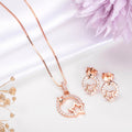 Stellar Harmony Rose Gold Plated 925 Sterling Silver Jewelry Set