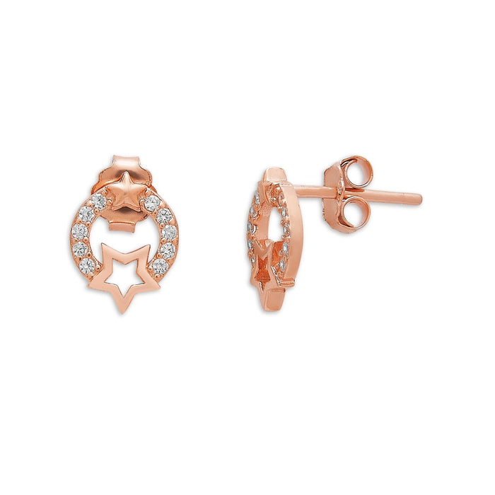 Stellar Harmony Rose Gold Plated 925 Sterling Silver Jewelry Set