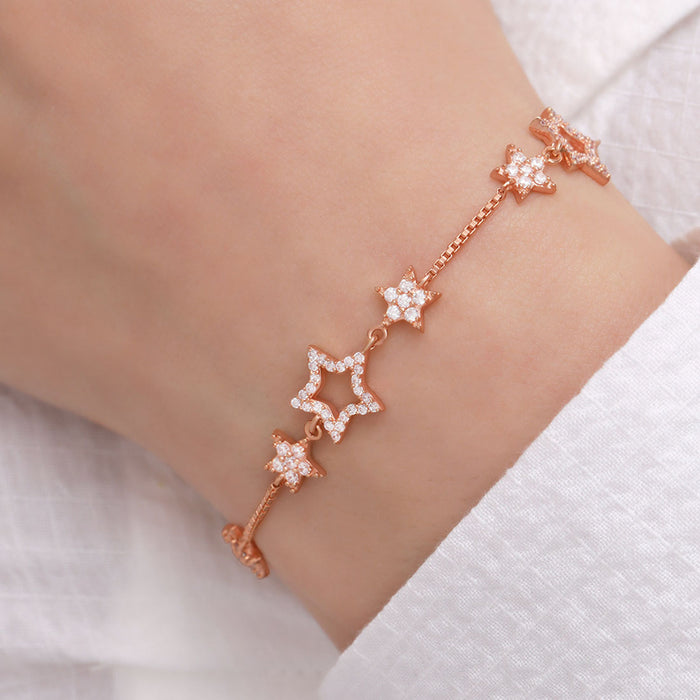 Stellar Spark Rose Gold Plated 925 Sterling Silver Bracelet