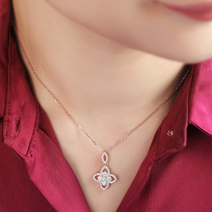 Stellar Starlight 925 Sterling Silver Rose gold Plated Necklace