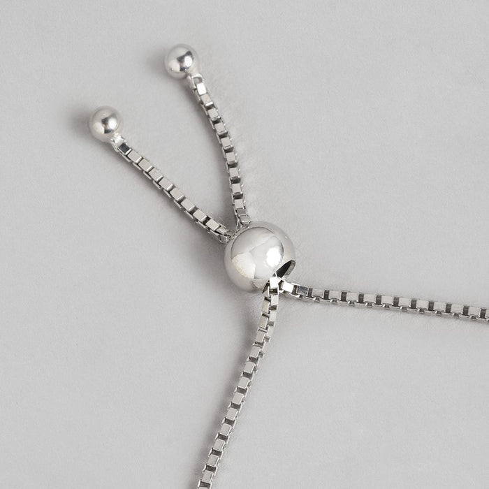 Streamlined Shine Rhodium Plated 925 sterling Silver Bracelet