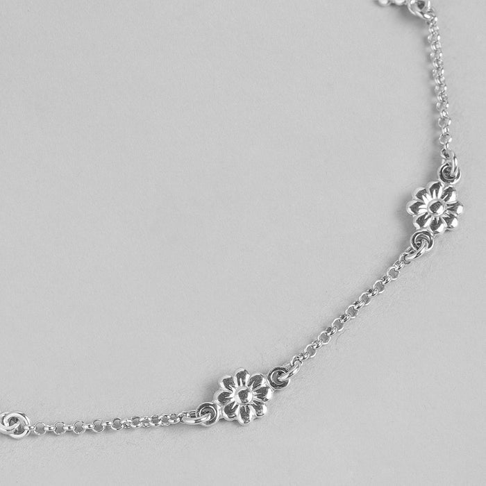 Studded flower 925 Sterling Anklets