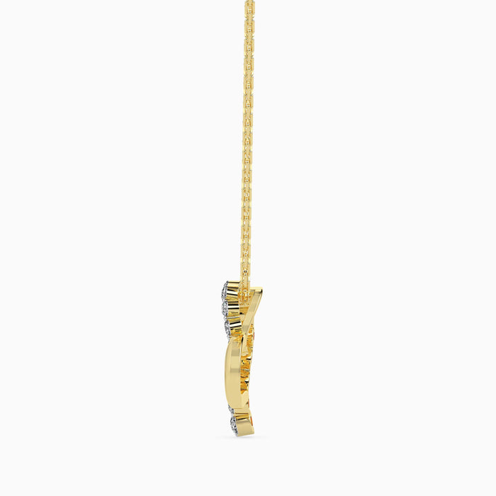 Studded Heart Lab-Grown Diamond Pendant without Chain