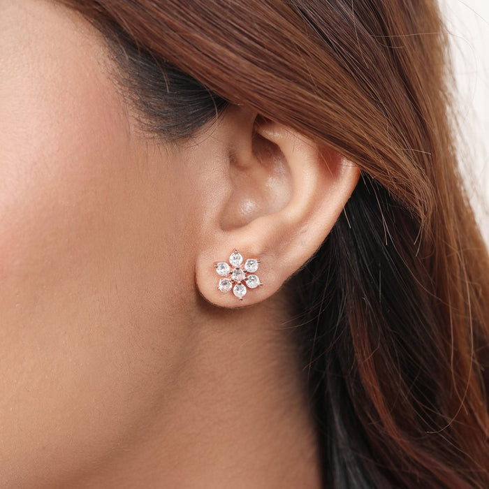 Studded Rose Gold Earrings