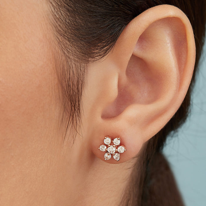 Studded Rose Gold Earrings
