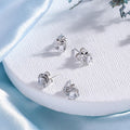 Stunning Heart-Flower 925 Sterling Silver Stud Earring Combo