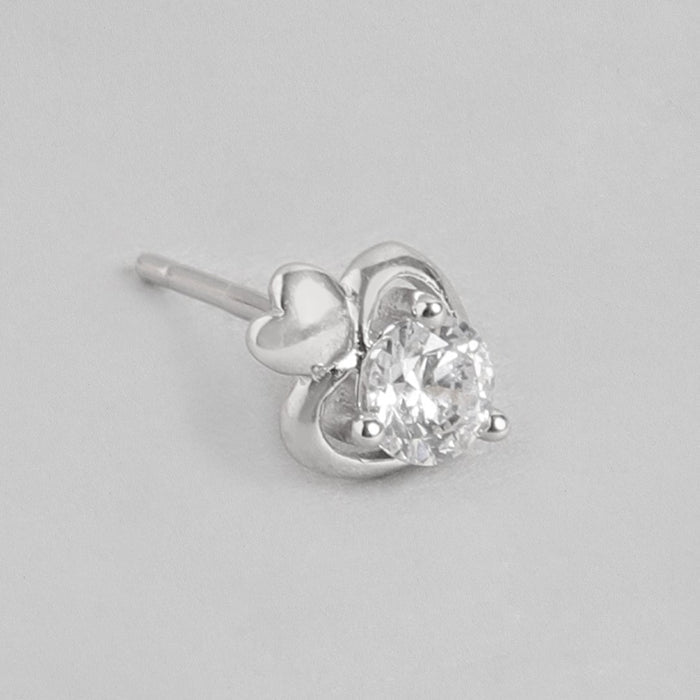 Stunning Heart-Flower 925 Sterling Silver Stud Earring Combo