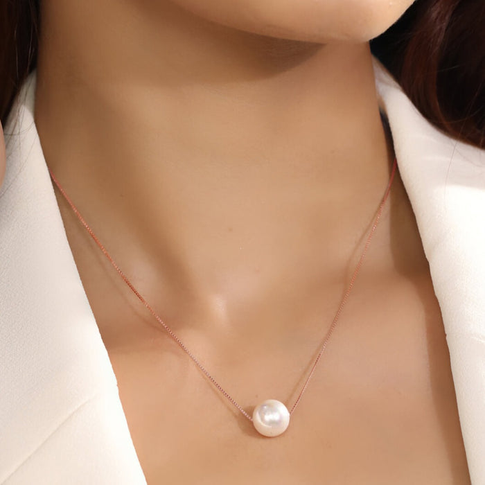 Stunning Pearl 925 Silver Rose Gold Plated Necklace Gift Hamper