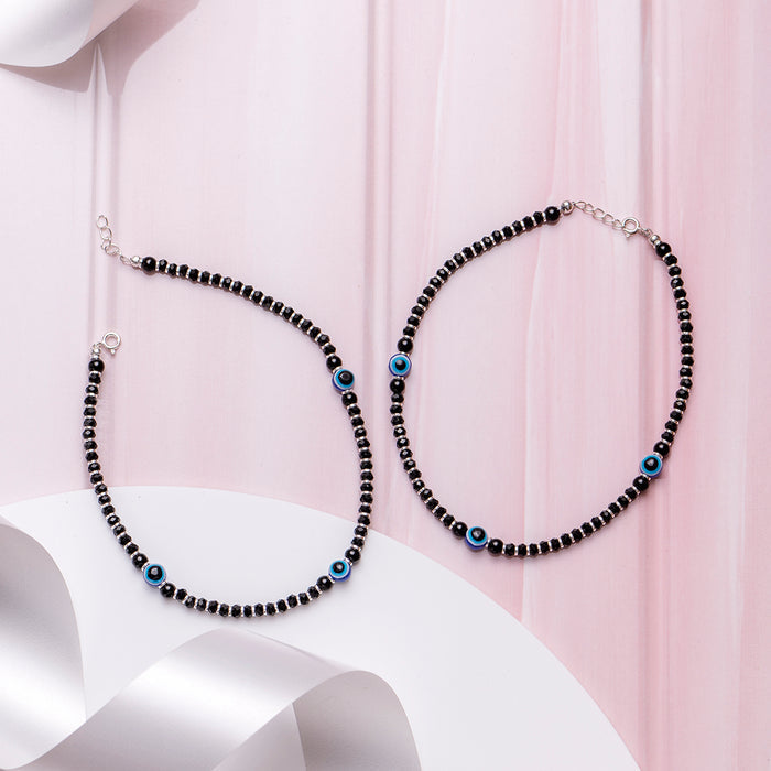 Stylish Evil Eye 925 Sterling Silver Anklet