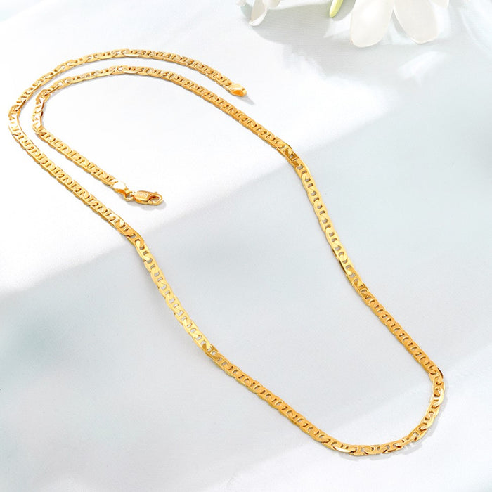 Stylish Men's Gold-Plated 925 Sterling Silver Men's Chain