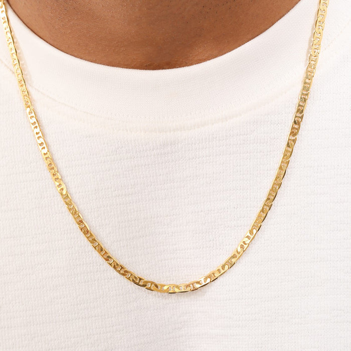 Stylish Men's Gold-Plated 925 Sterling Silver Men's Chain