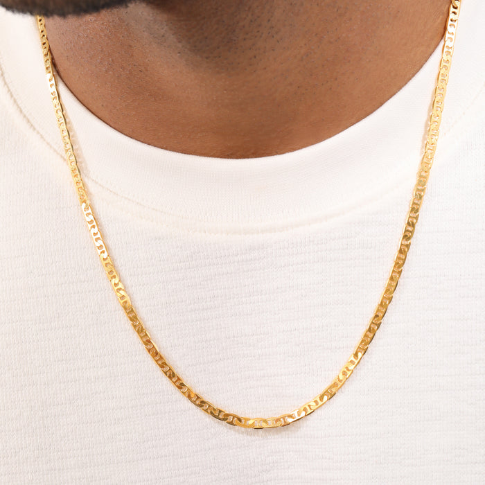 Stylish Men's Gold-Plated 925 Sterling Silver Men's Chain