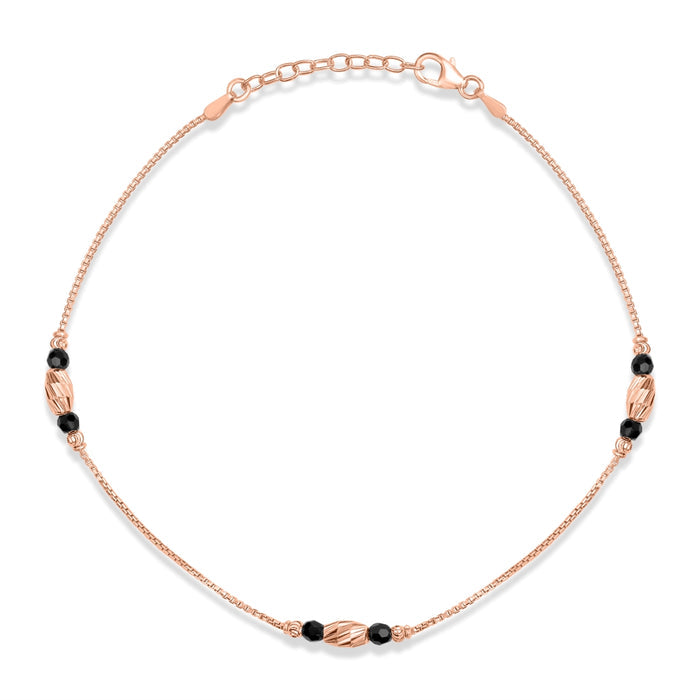 Stylish Rose gold Plated 925 Sterling Silver Box Chain Anklet