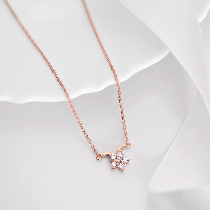 Subtle Shimmer Rose Gold Plated 925 Sterling Silver Necklace