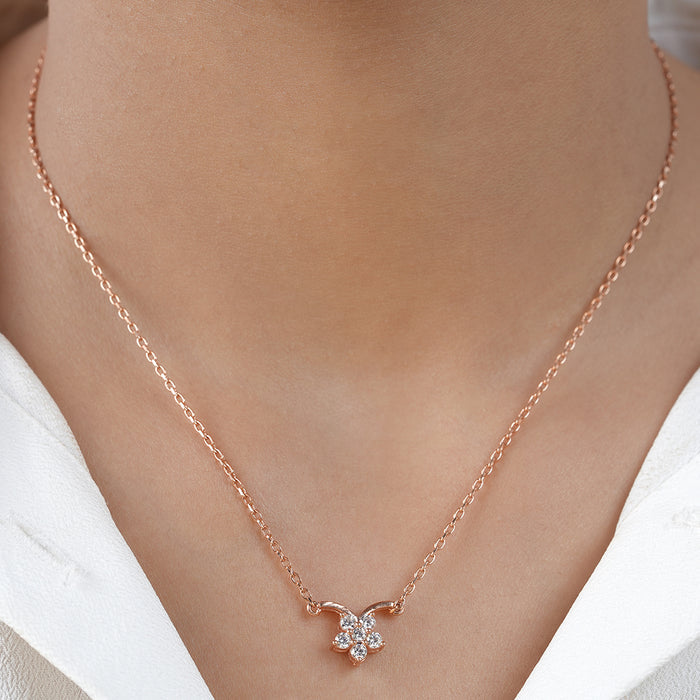 Subtle Shimmer Rose Gold Plated 925 Sterling Silver Necklace