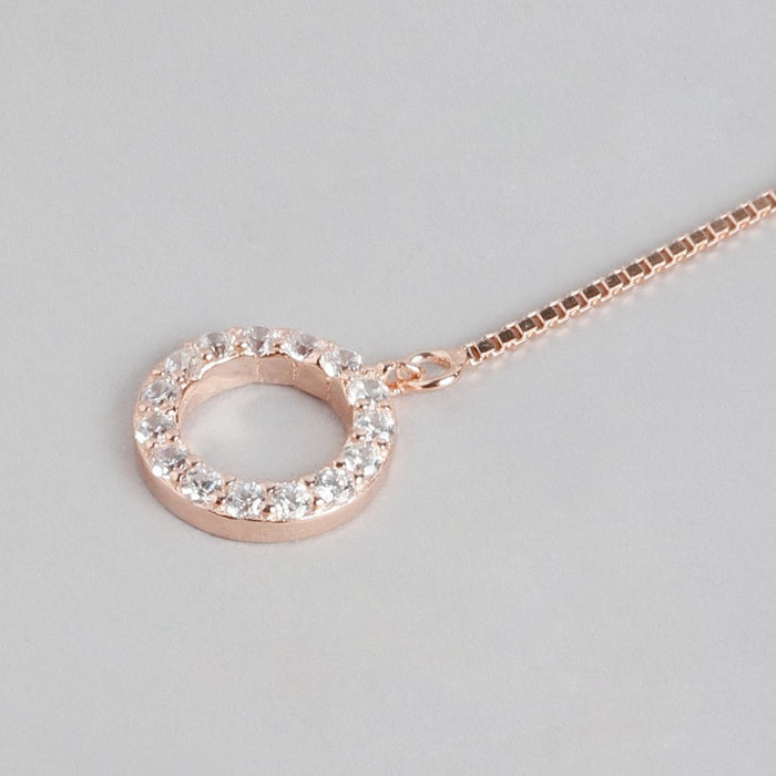 Sui Dhaga 925 Silver Earrings in Rose Gold