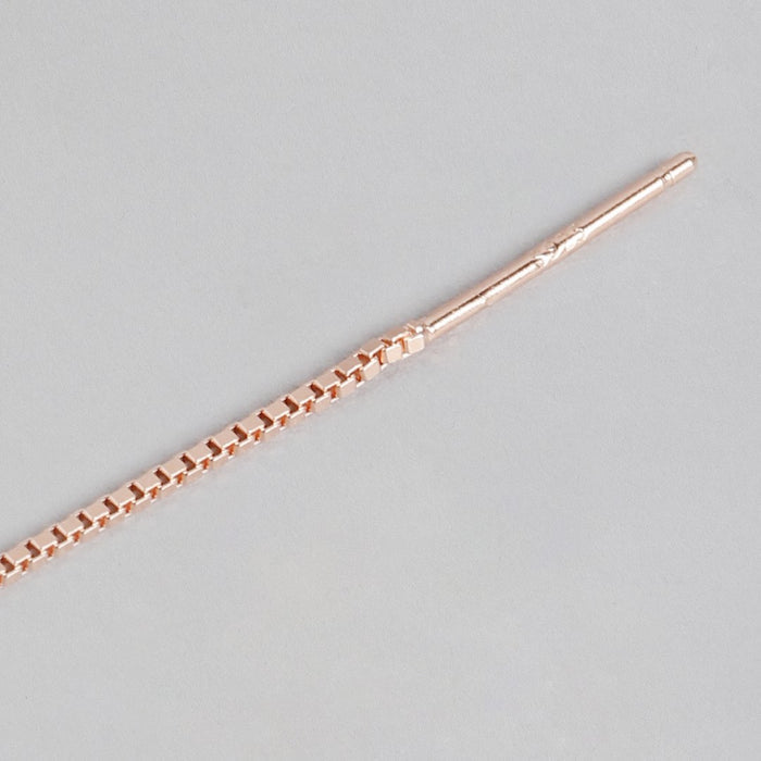 Sui Dhaga 925 Silver Earrings in Rose Gold