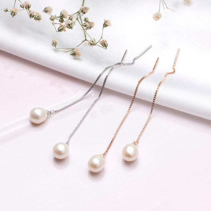 Sui Dhaga with Pearl Duo 925 Sterling Silver Earring