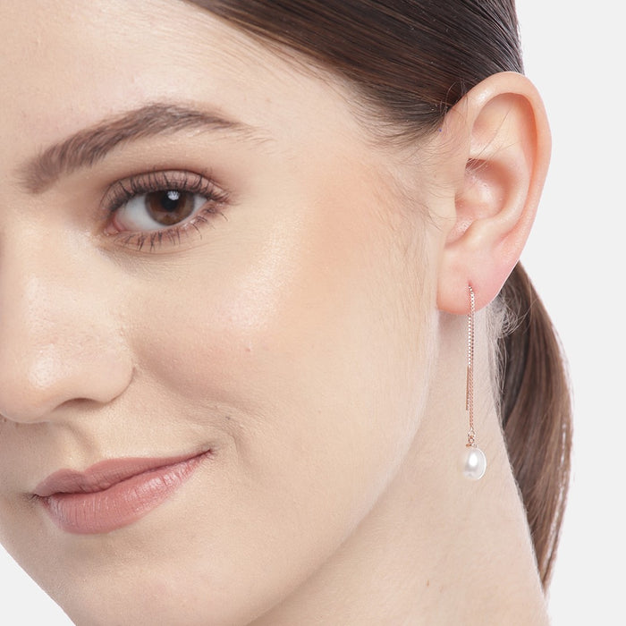 Sui Dhaga with Pearl Duo 925 Sterling Silver Earring