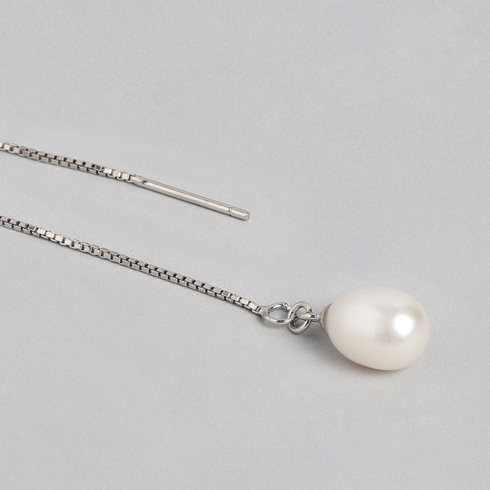 Sui Dhaga with Pearl Duo 925 Sterling Silver Earring