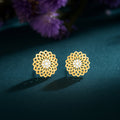 925 Sterling Silver Sun-kissed Bloom Gold Plated Earrings for Women – Zavya