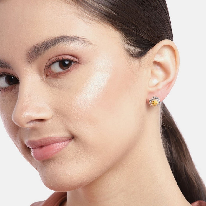 Sunflower 925 Sterling Silver Stud Earrings