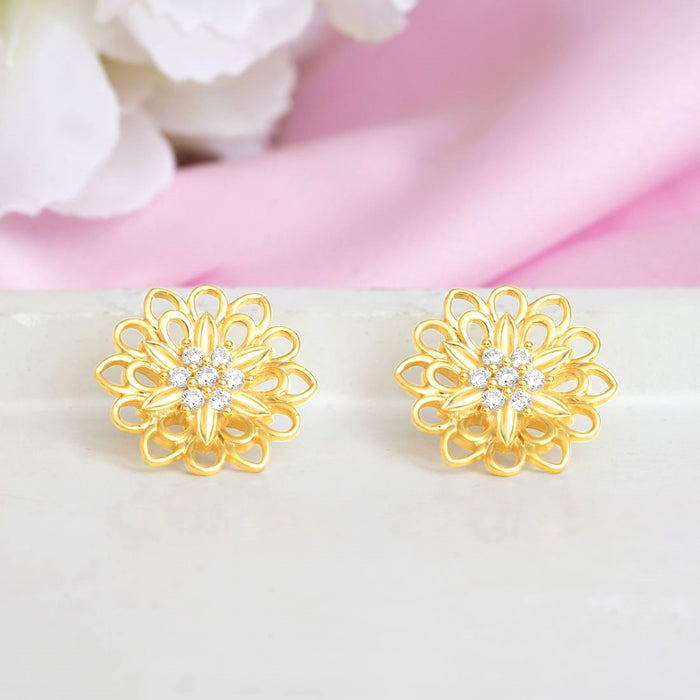 Sunlit Bloom Gold Plated 925 Sterling Silver Earrings