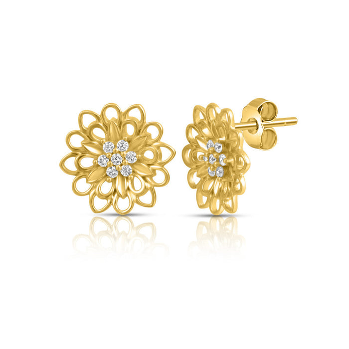 Sunlit Bloom Gold Plated 925 Sterling Silver Earrings
