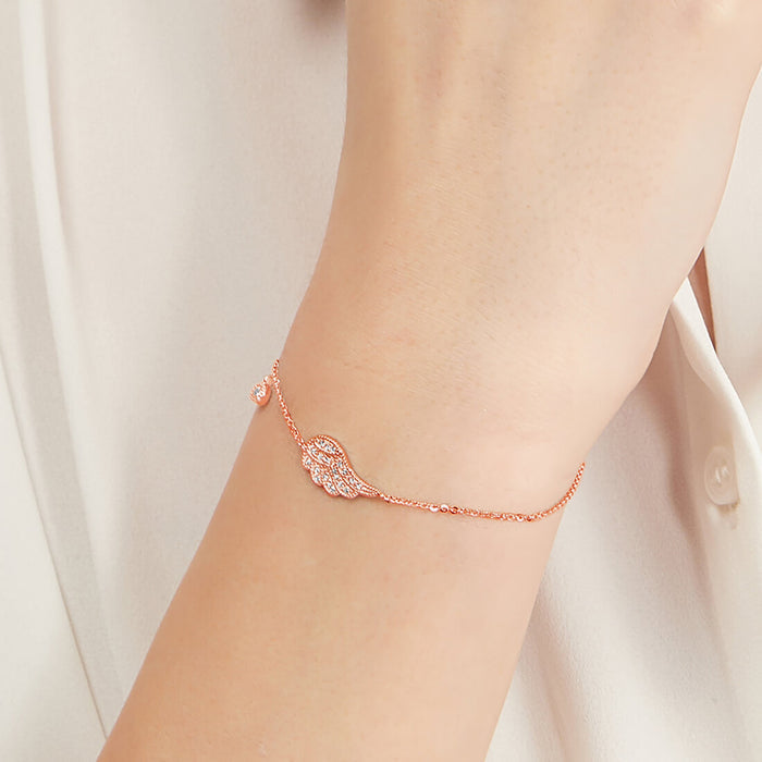 Sweet Angel 925 Silver Bracelet in Rose Gold