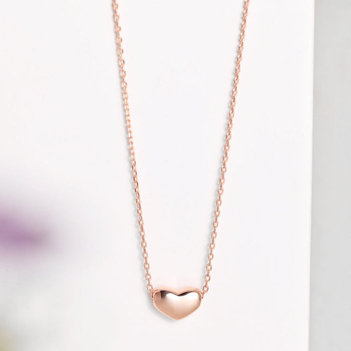 Sweet Heart Rose-Gold Plated 925 Sterling Silver Necklace