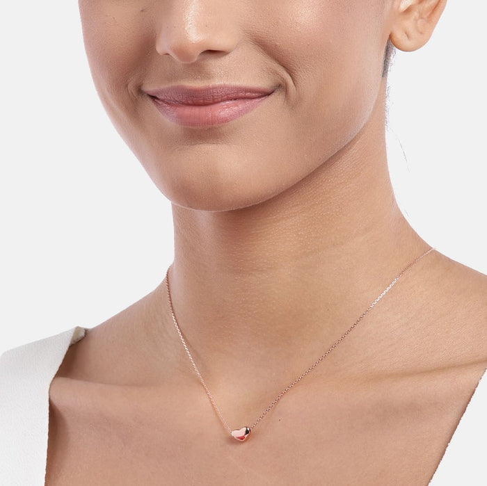 Sweet Heart Rose-Gold Plated 925 Sterling Silver Necklace