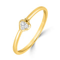 Sweetheart Charm Gold Ring with with Lab Grown Diamond