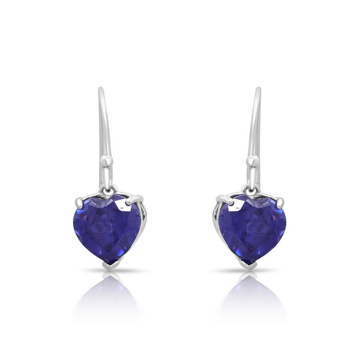 Sweetheart Rhodium Plated 925 Sterling Silver Earrings