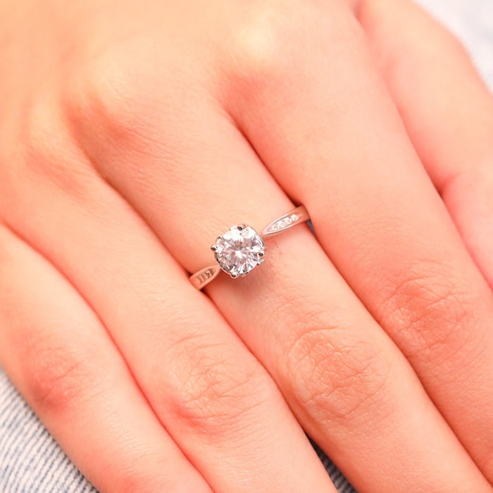 Sweetheart Solitaire 925 Silver Ring (Adjustable)