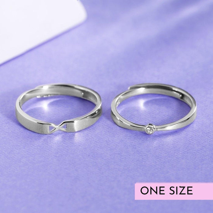 Sweethearts 925 Silver Couple Rings (Adjustable)
