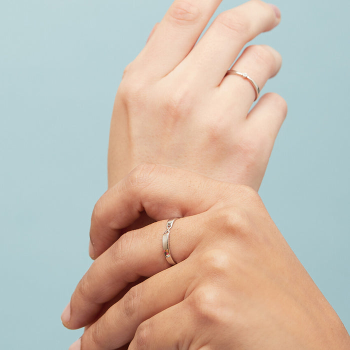 Sweethearts 925 Silver Couple Rings (Adjustable)