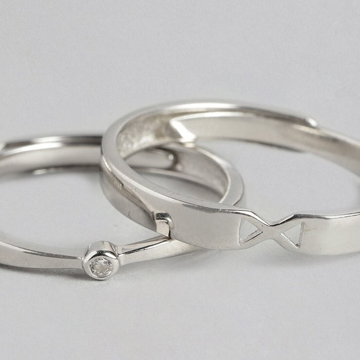 Sweethearts 925 Silver Couple Rings (Adjustable)