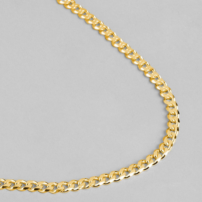 Symbol of Brotherhood Gold-Plated 925 Sterling Silver Men's Curb Chain (One Size)